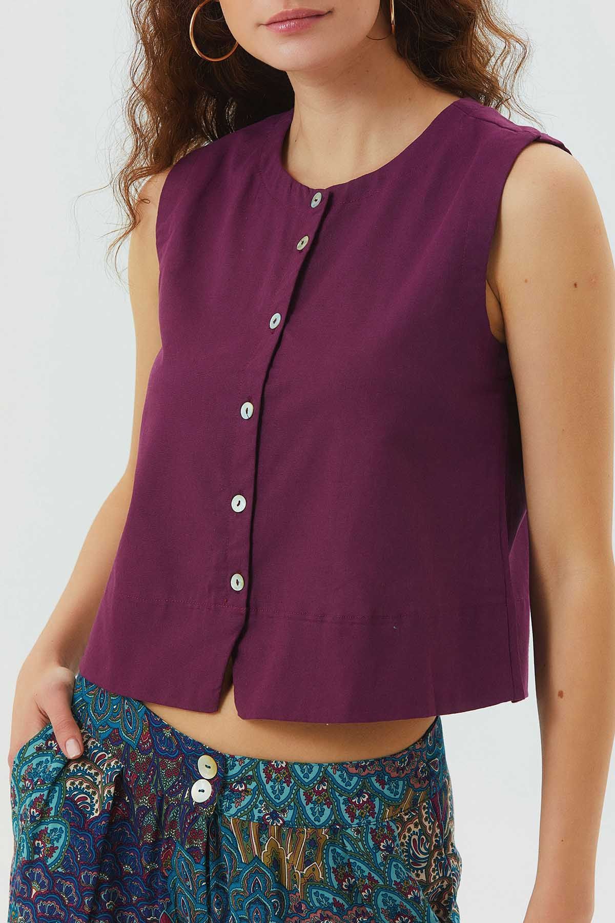 Cotton Crop Top Purple