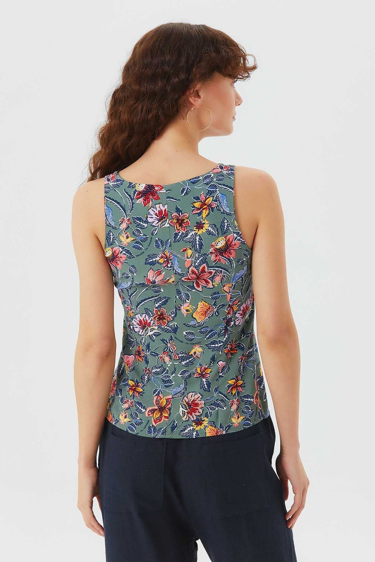 Scoop Neck Sleeveless Basic Blouse Gray