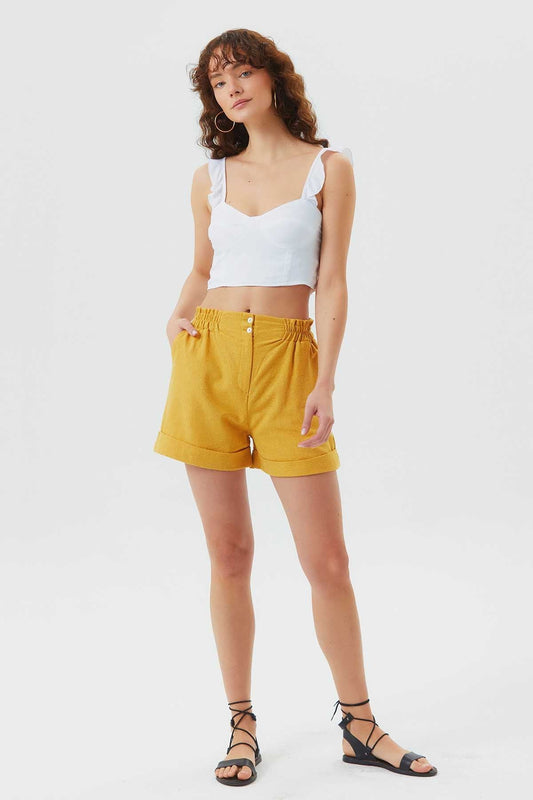 Sweetheart Neckline Crop Top White