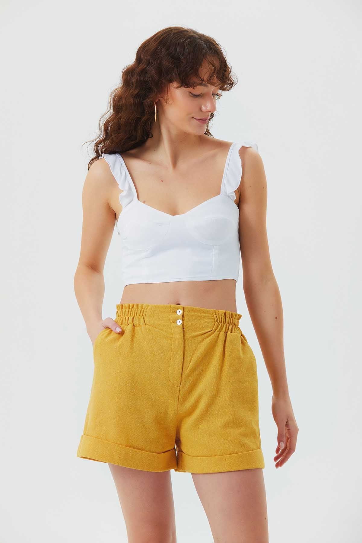 Sweetheart Neckline Crop Top White
