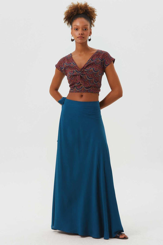 Printed Crop Top Purple