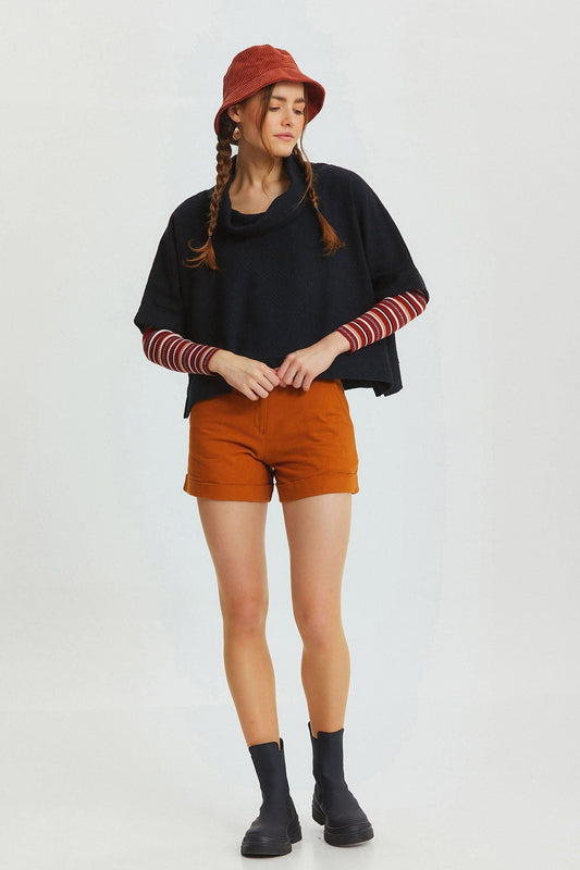 Collar Detailed Relaxed Blouse Black