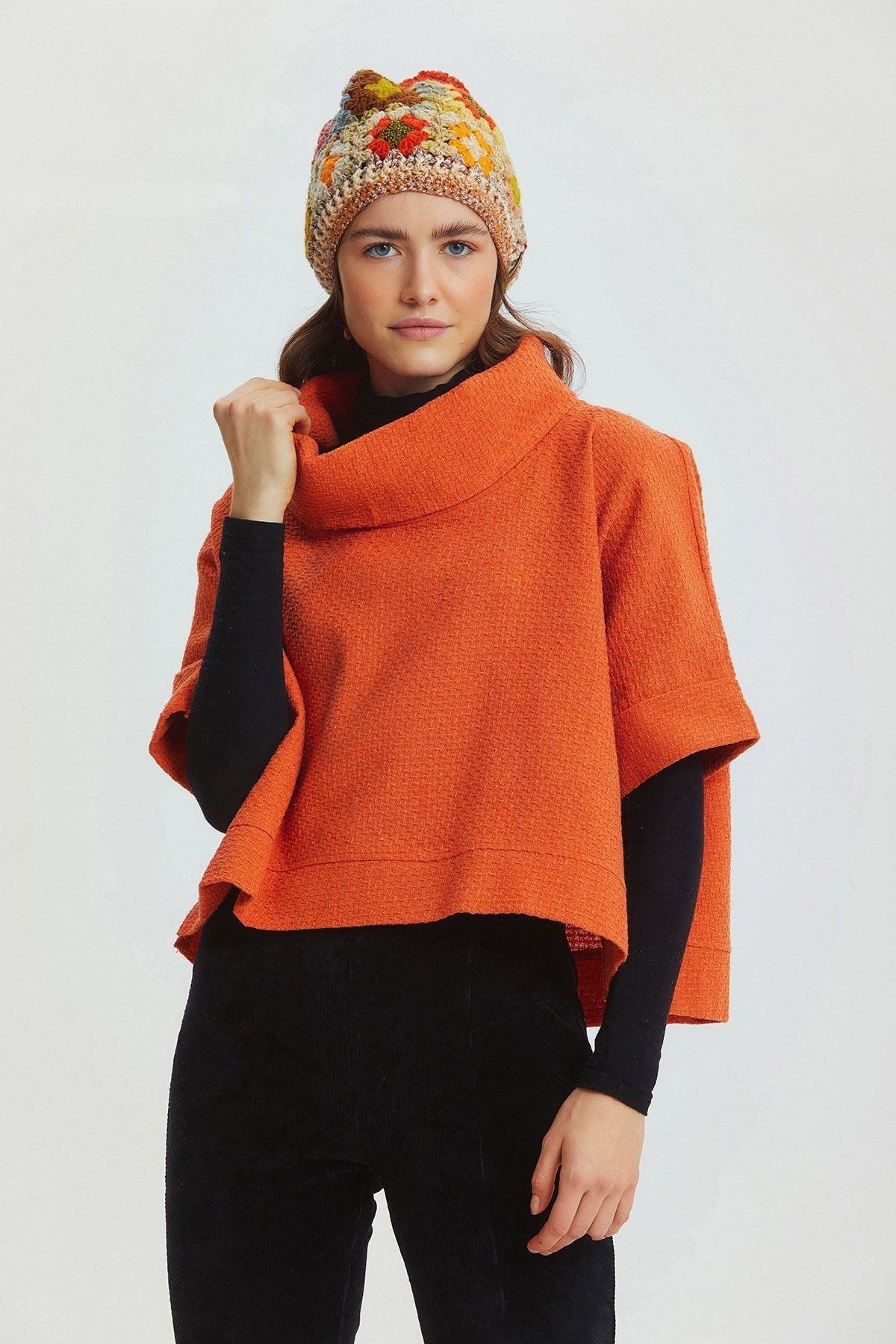 Collar Detailed Relaxed Blouse Orange