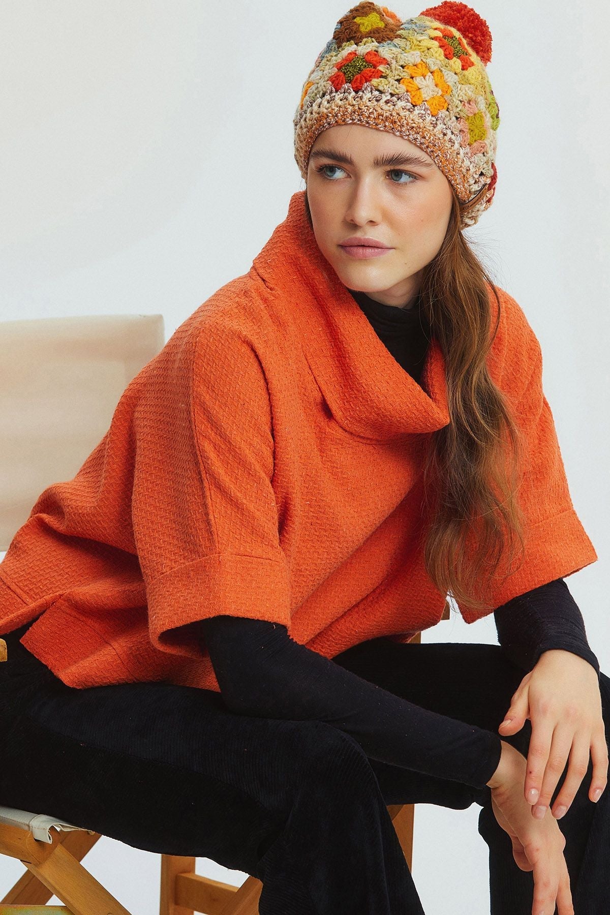 Collar Detailed Relaxed Blouse Orange