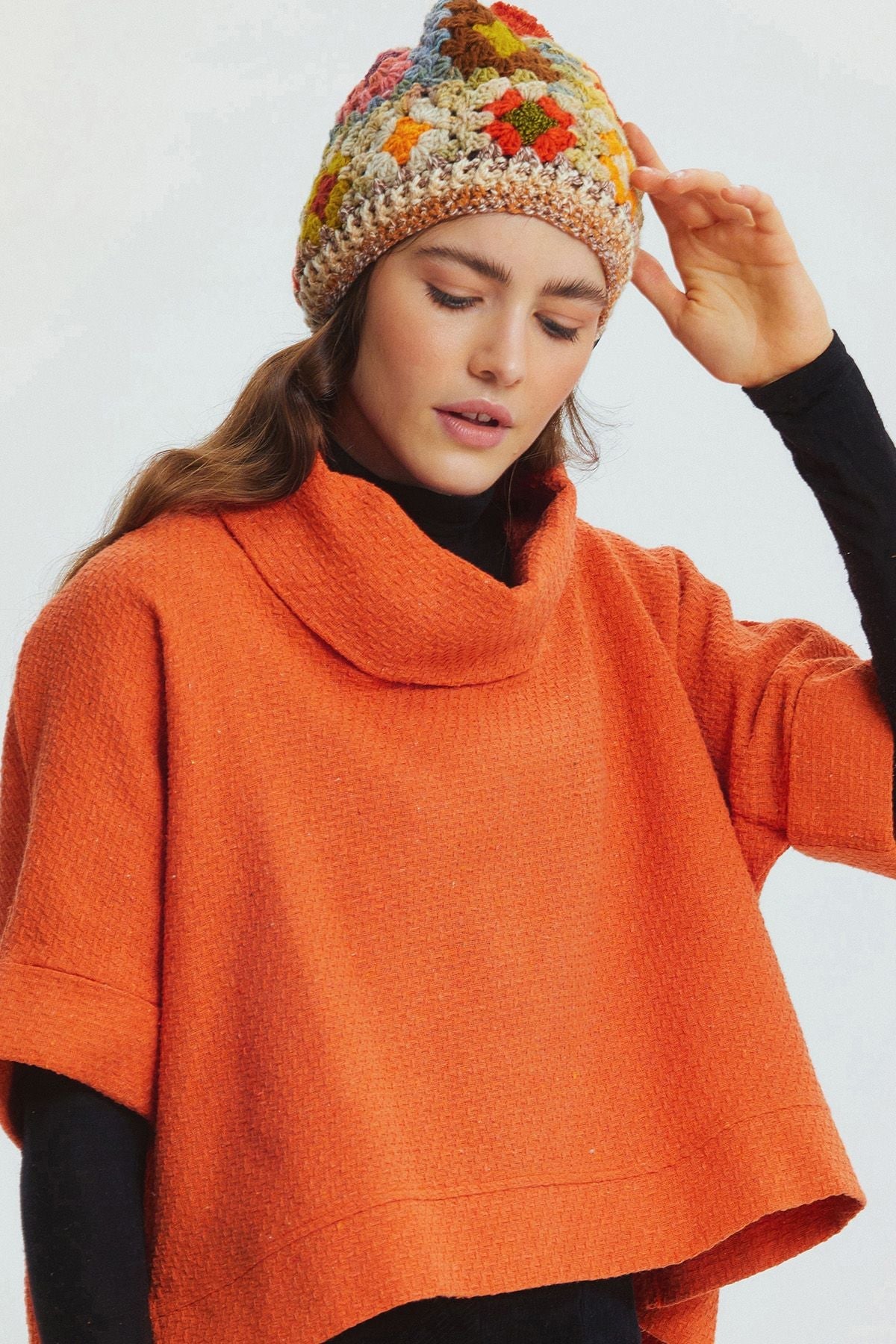 Collar Detailed Relaxed Blouse Orange