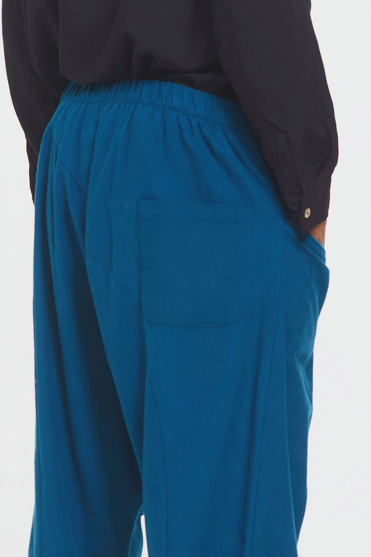 Elastic Cuff Men's Winter Harem Pants with Pocket Turquoise