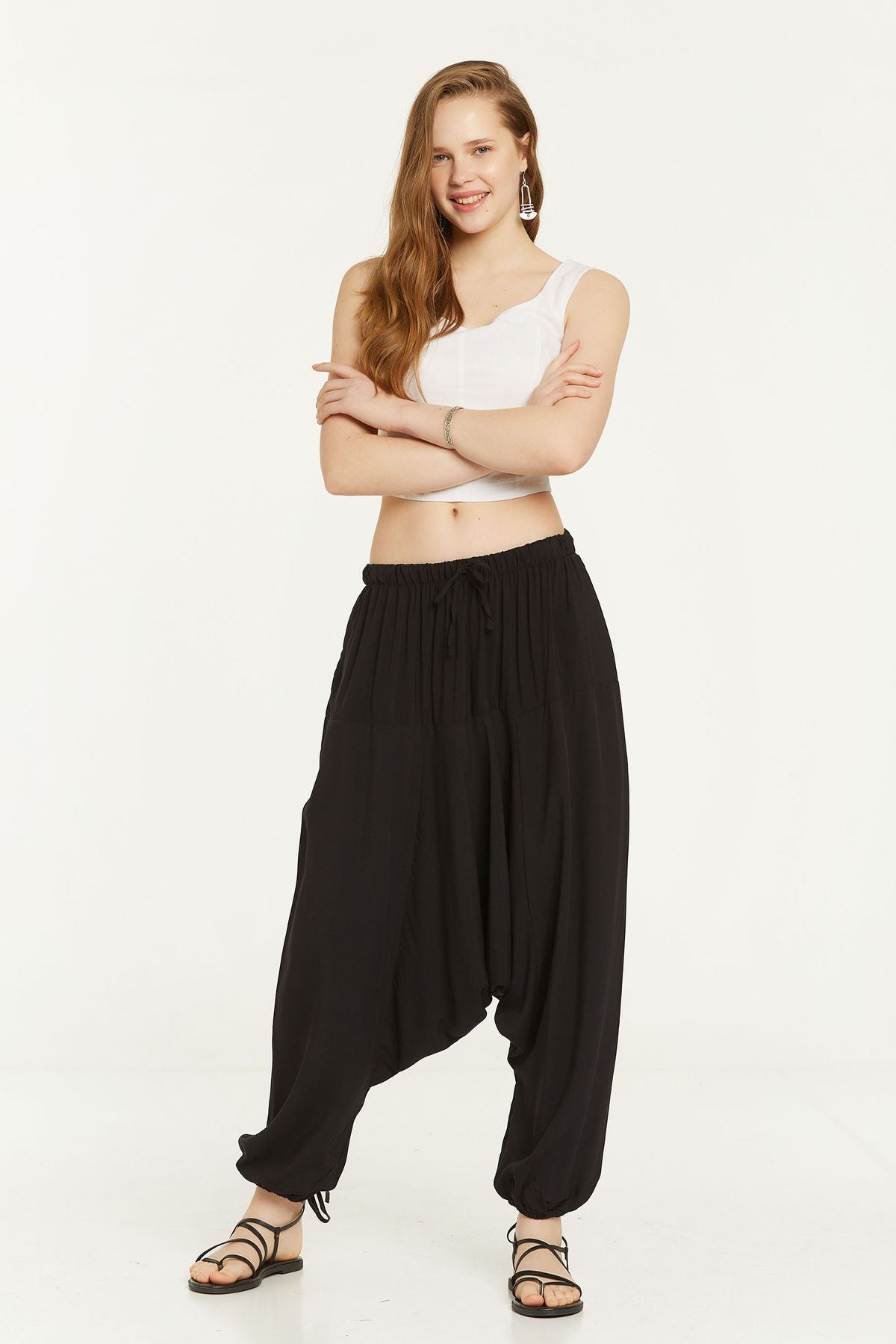 Unisex Harem Pants Black