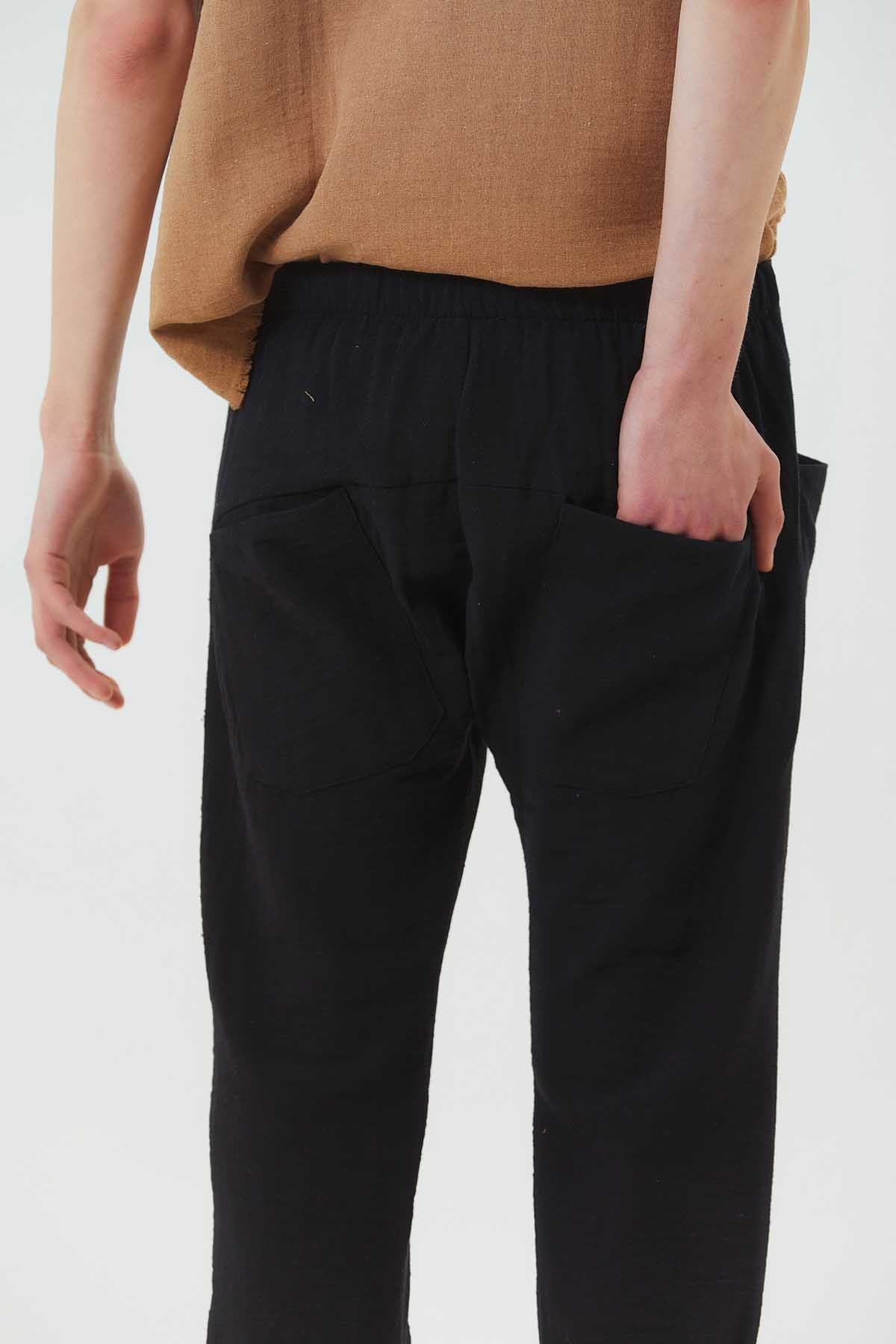 Comfy Men's Harem Capri Pants Black