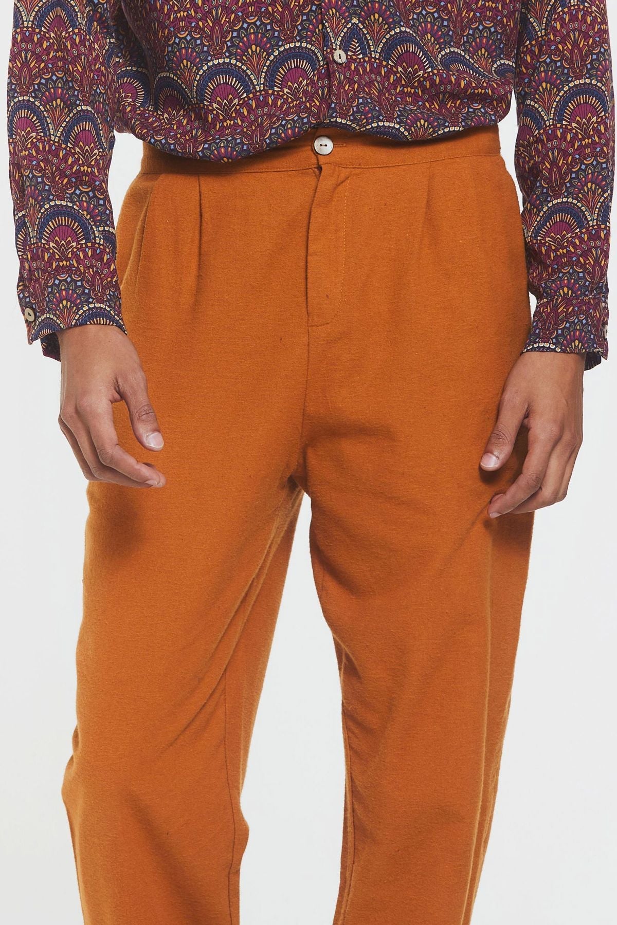 Boho Style High Waist Unisex Cotton Pants Camel