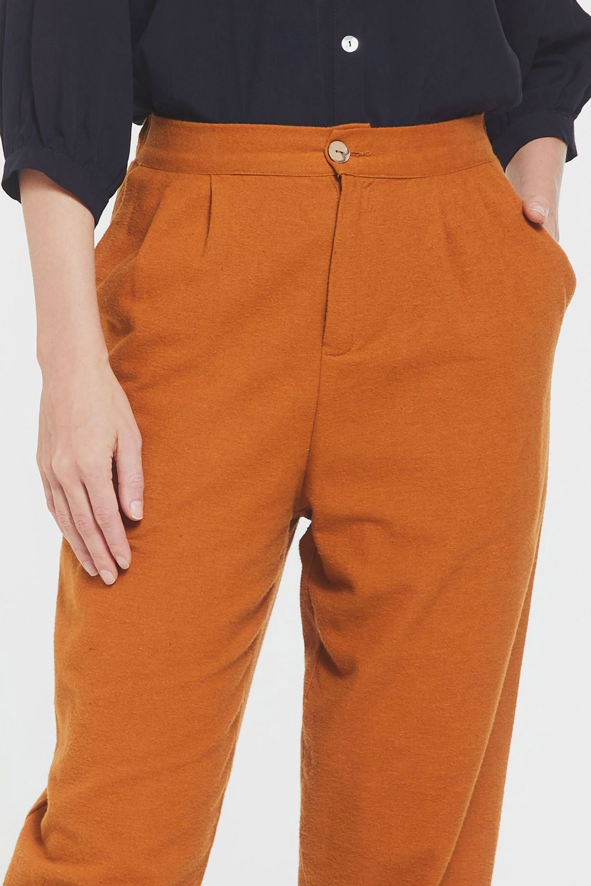 Boho Style High Waist Unisex Cotton Pants Camel