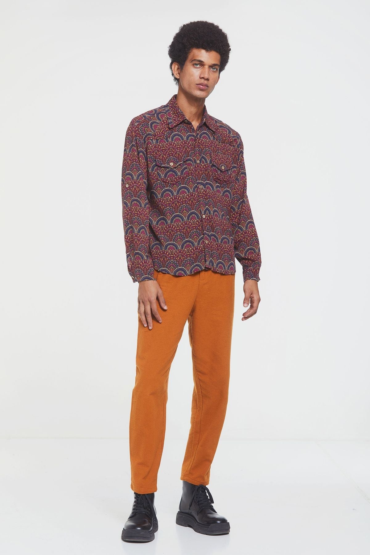 Bohemian Men's Shirt Purple