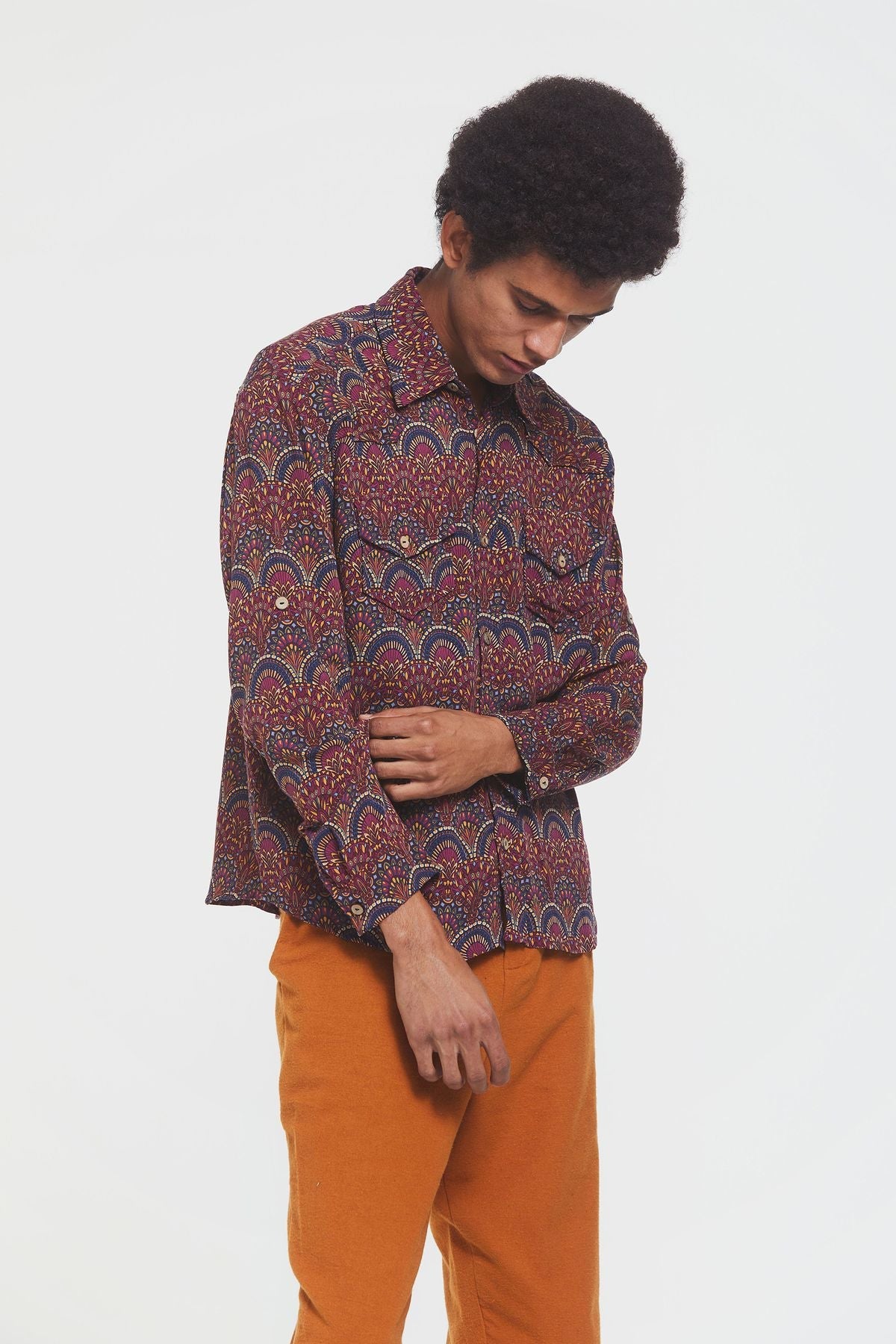 Bohemian Men's Shirt Purple
