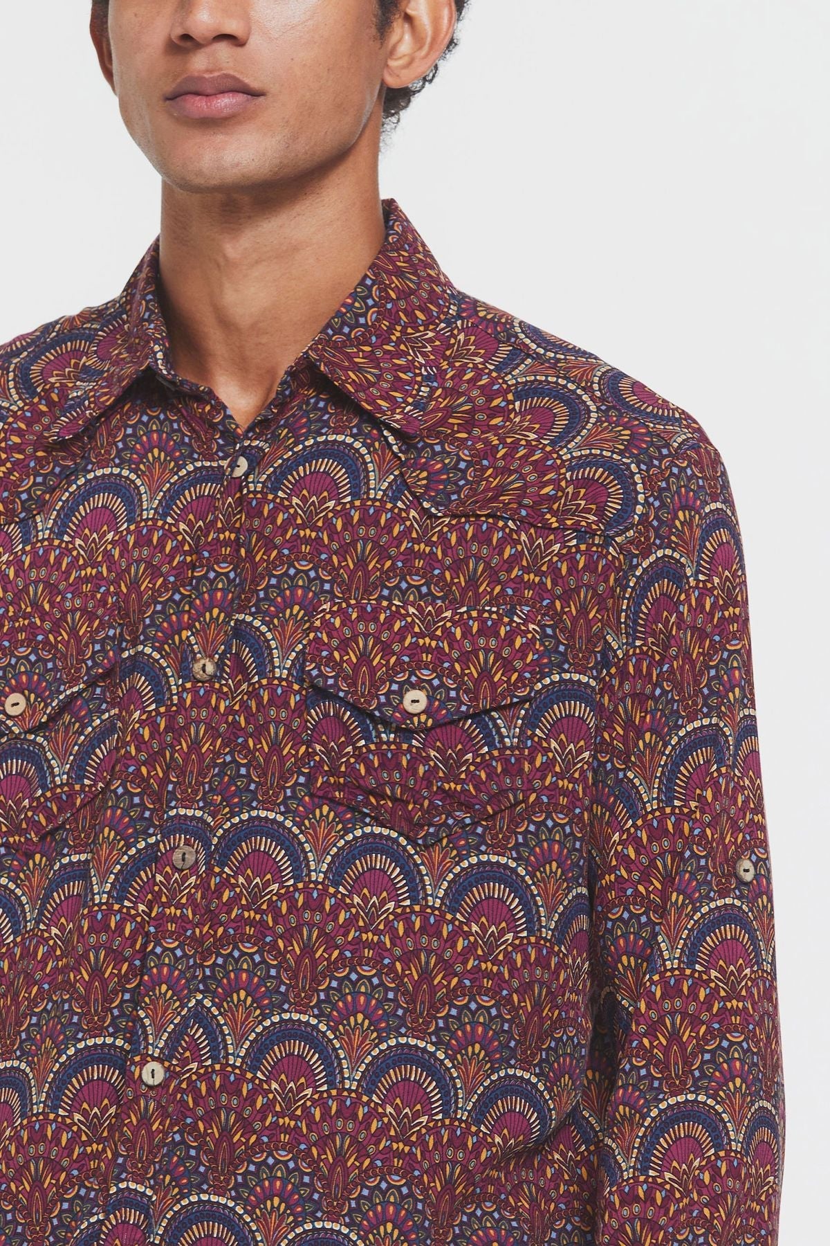Bohemian Men's Shirt Purple