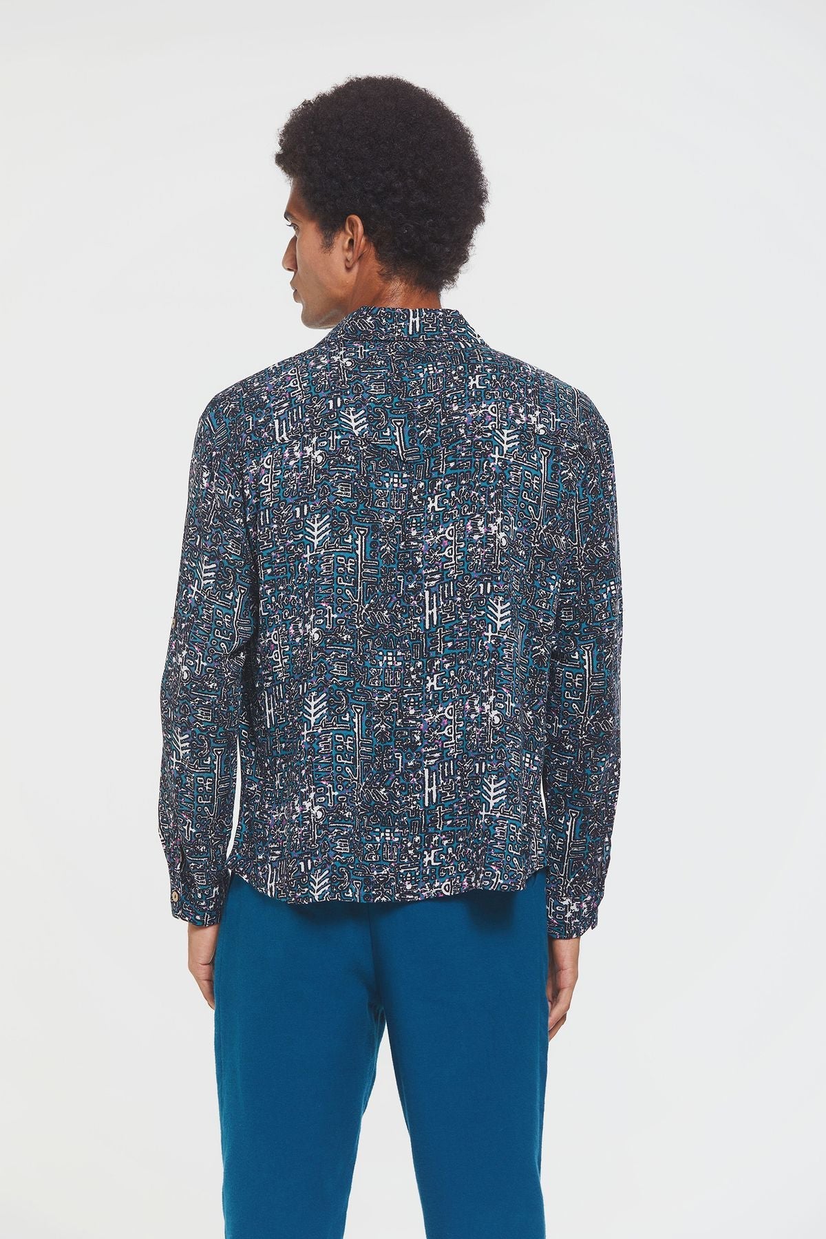 Bohemian Men's Shirt Turquoise