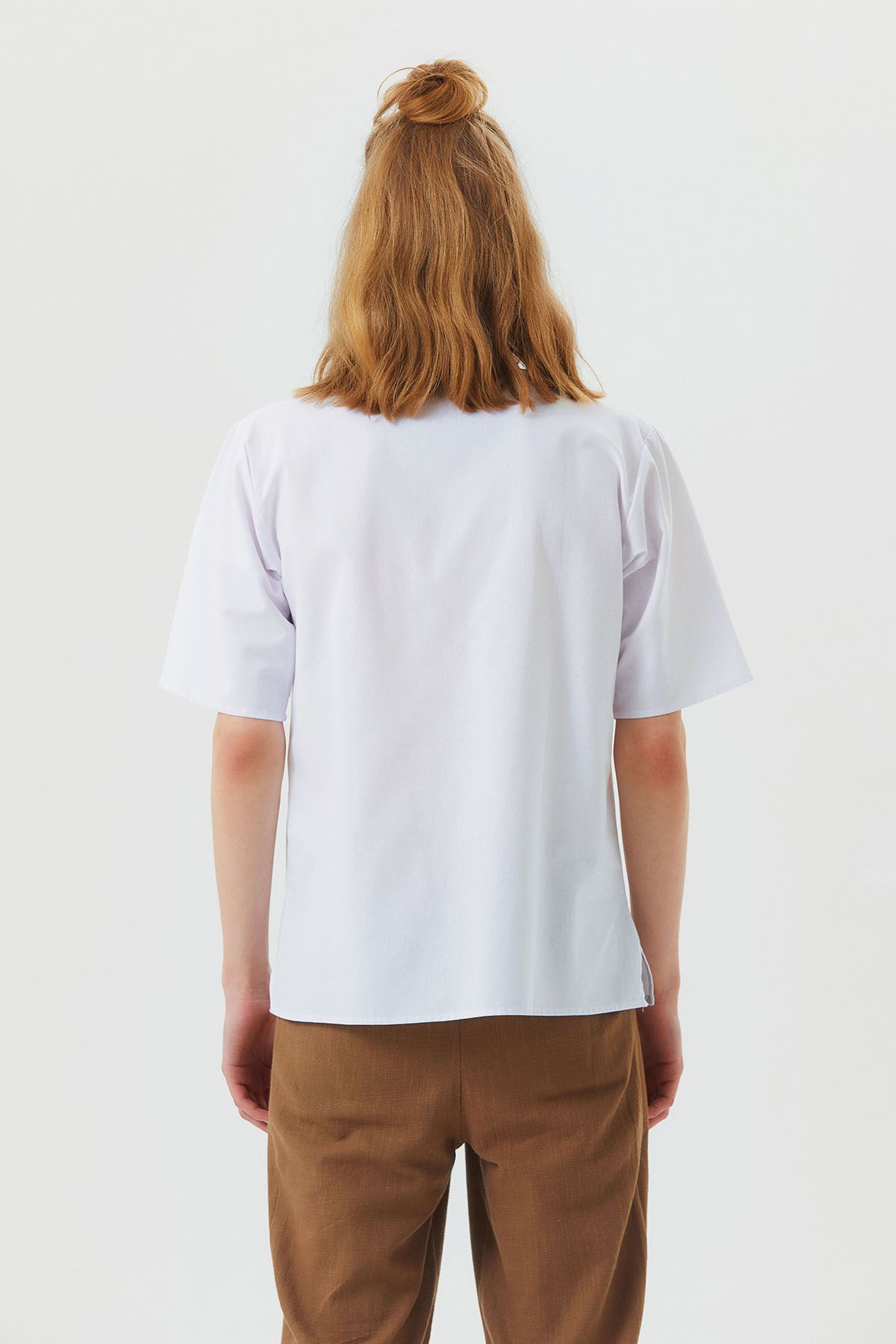Men's Short Sleeve Boho Hippie Shirt White