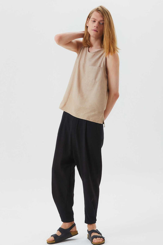 Men's Tank Top with Pocket Beige