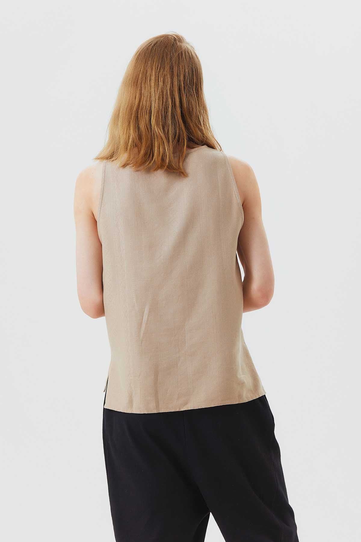 Men's Tank Top with Pocket Beige