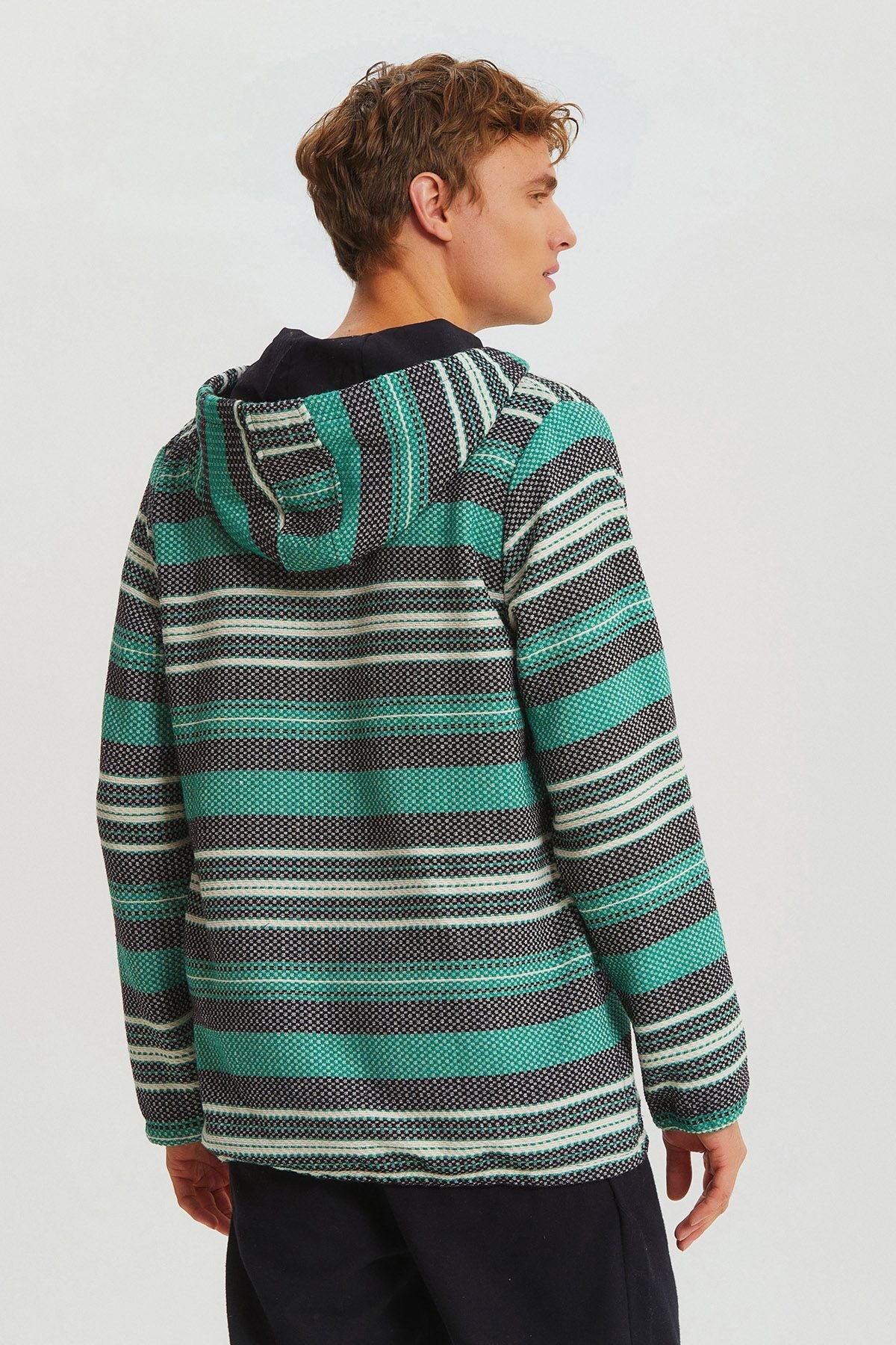 Hooded Ethnic Men's Shirt Green
