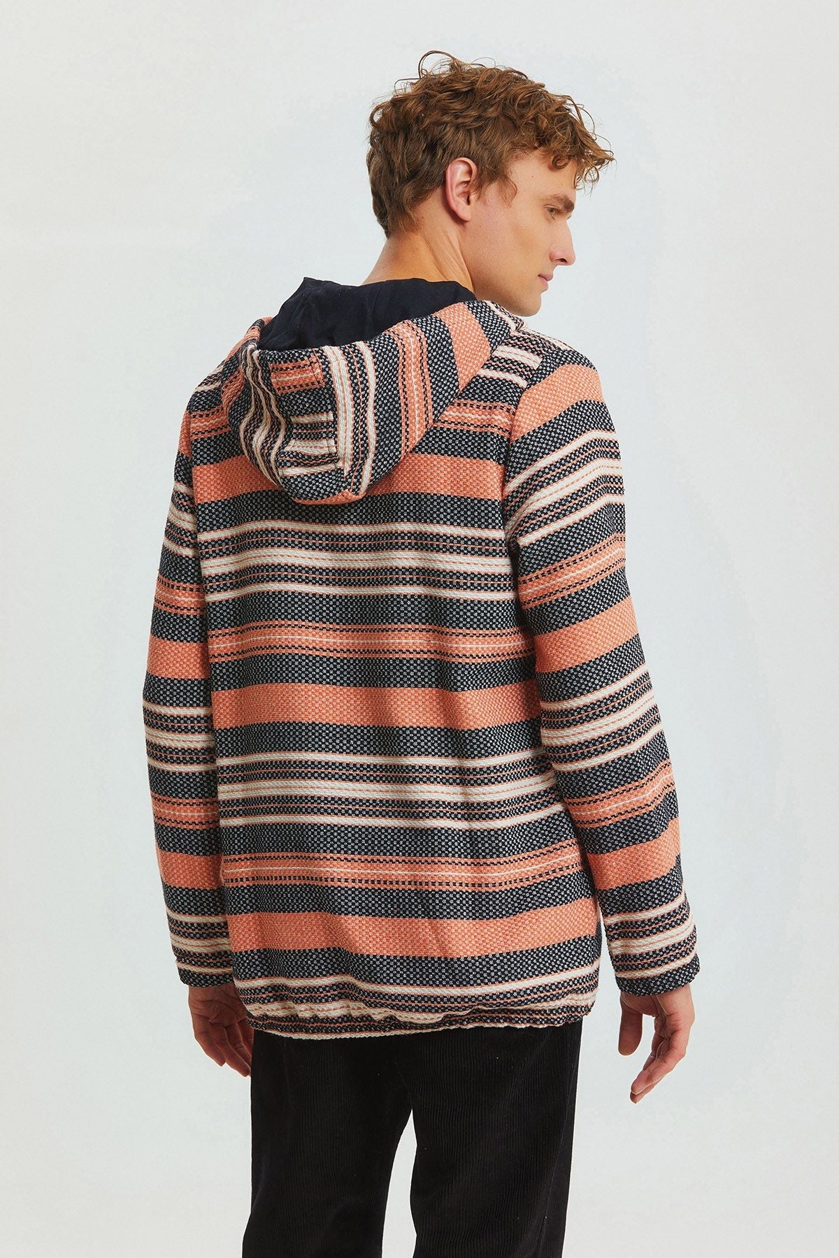 Hooded Ethnic Men's Shirt Orange