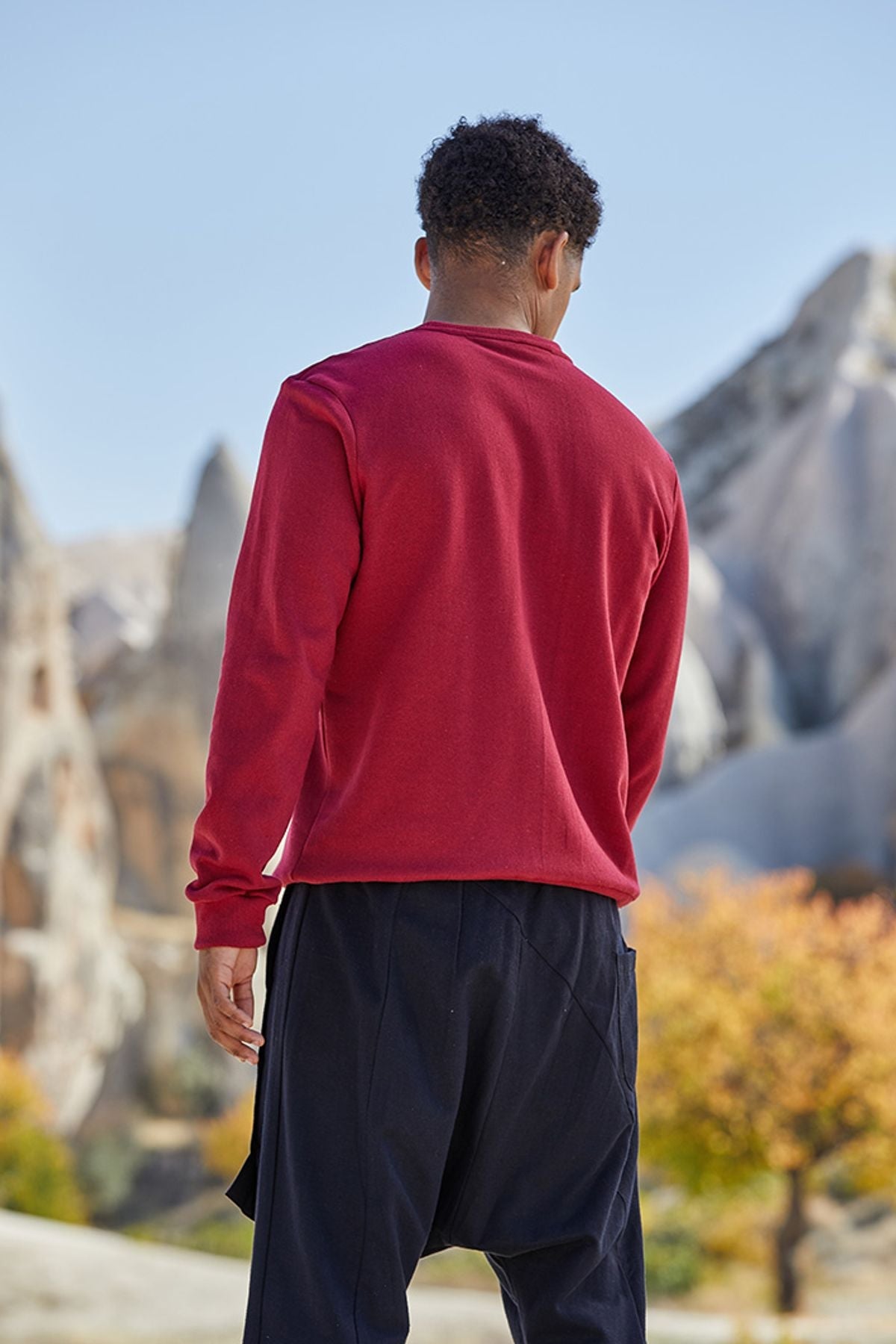 Pullover for Men with Clandestino Print Red