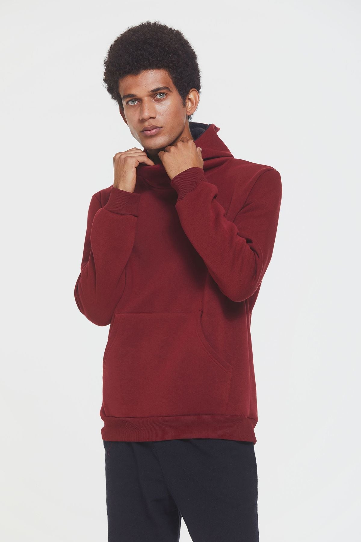 Kangaroo Pocket Men's Hoodie Red