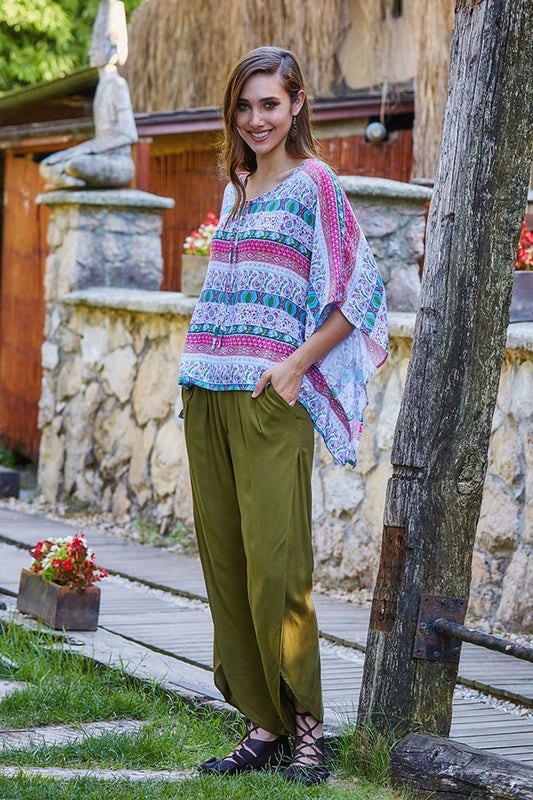 Side Slit Pants Khaki