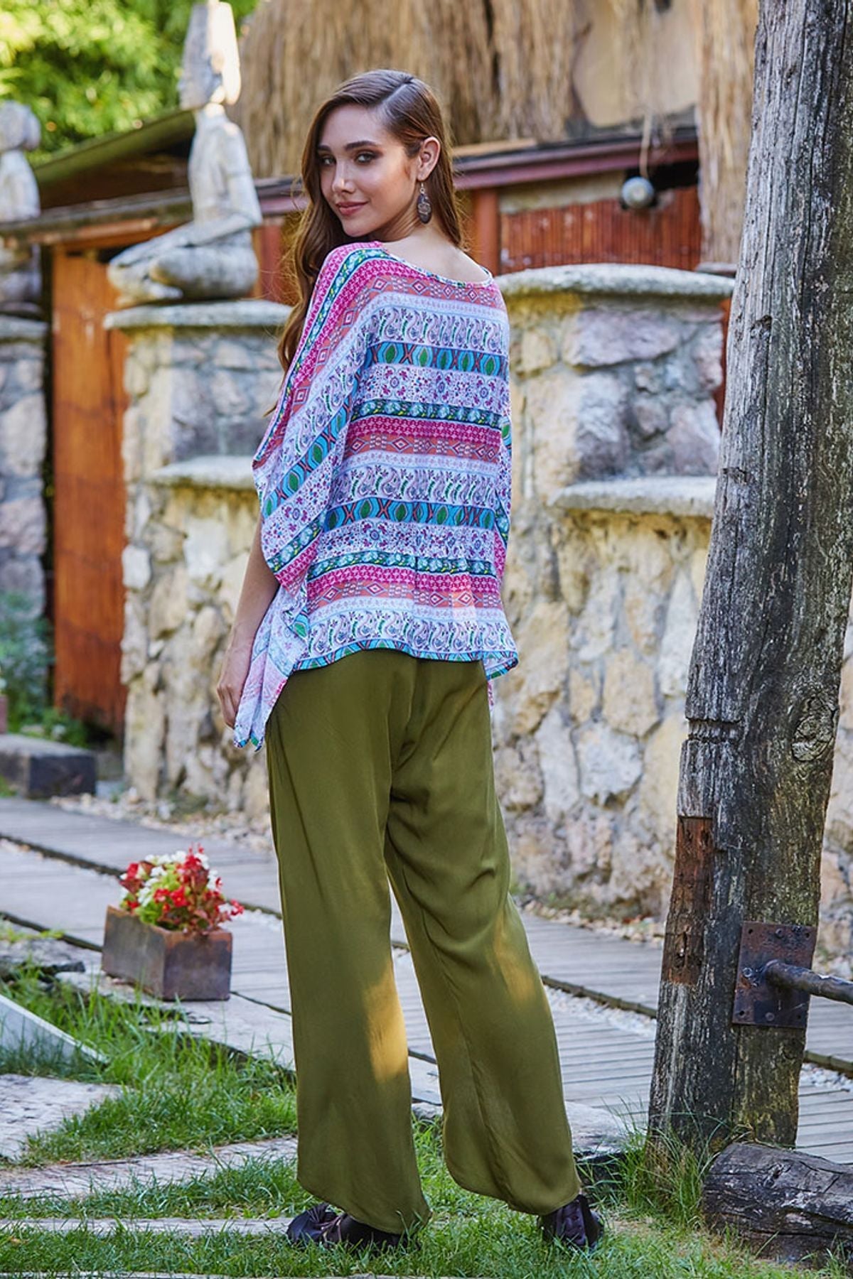 Side Slit Pants Khaki