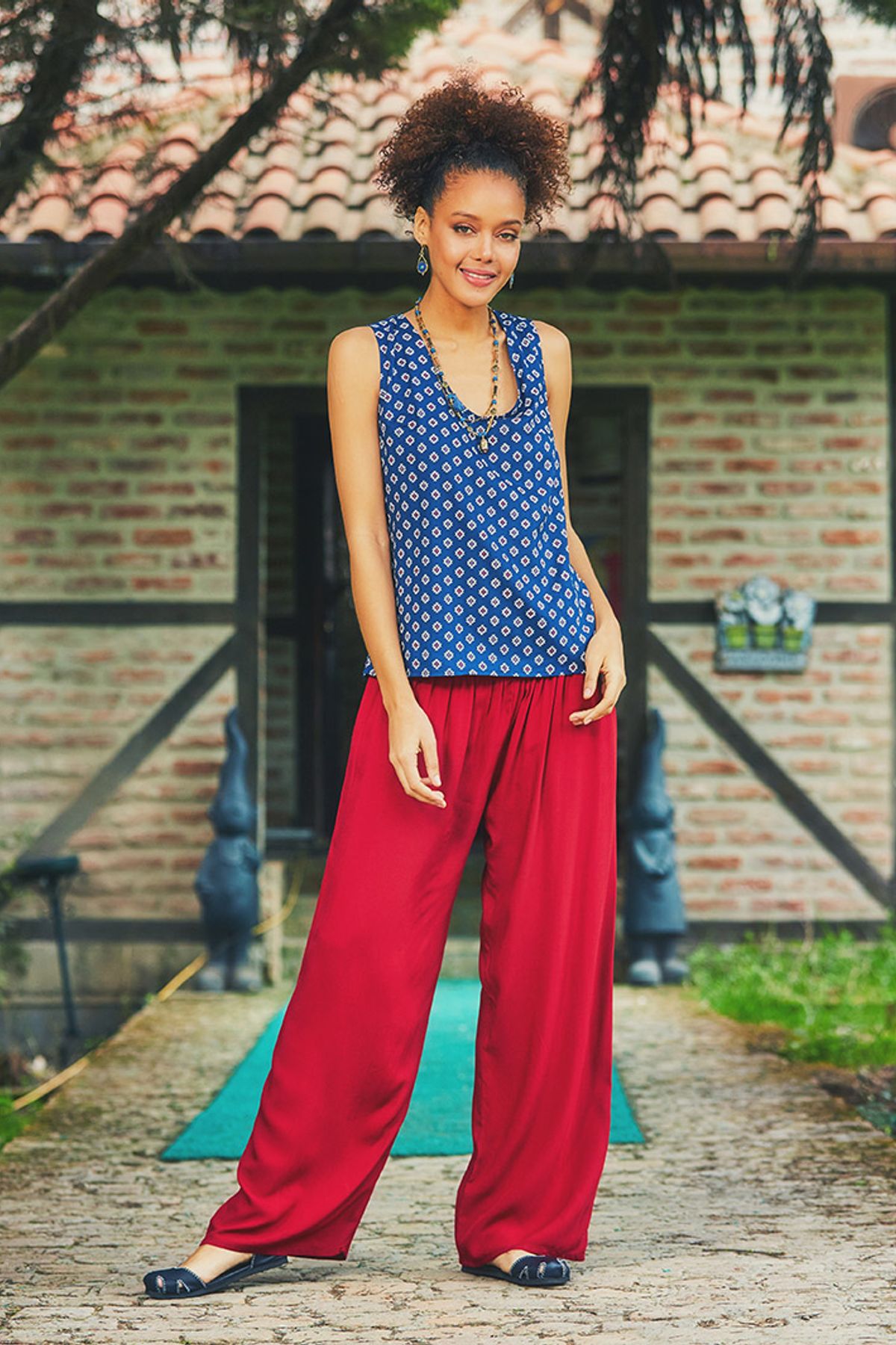 Loose Fit Pants Red