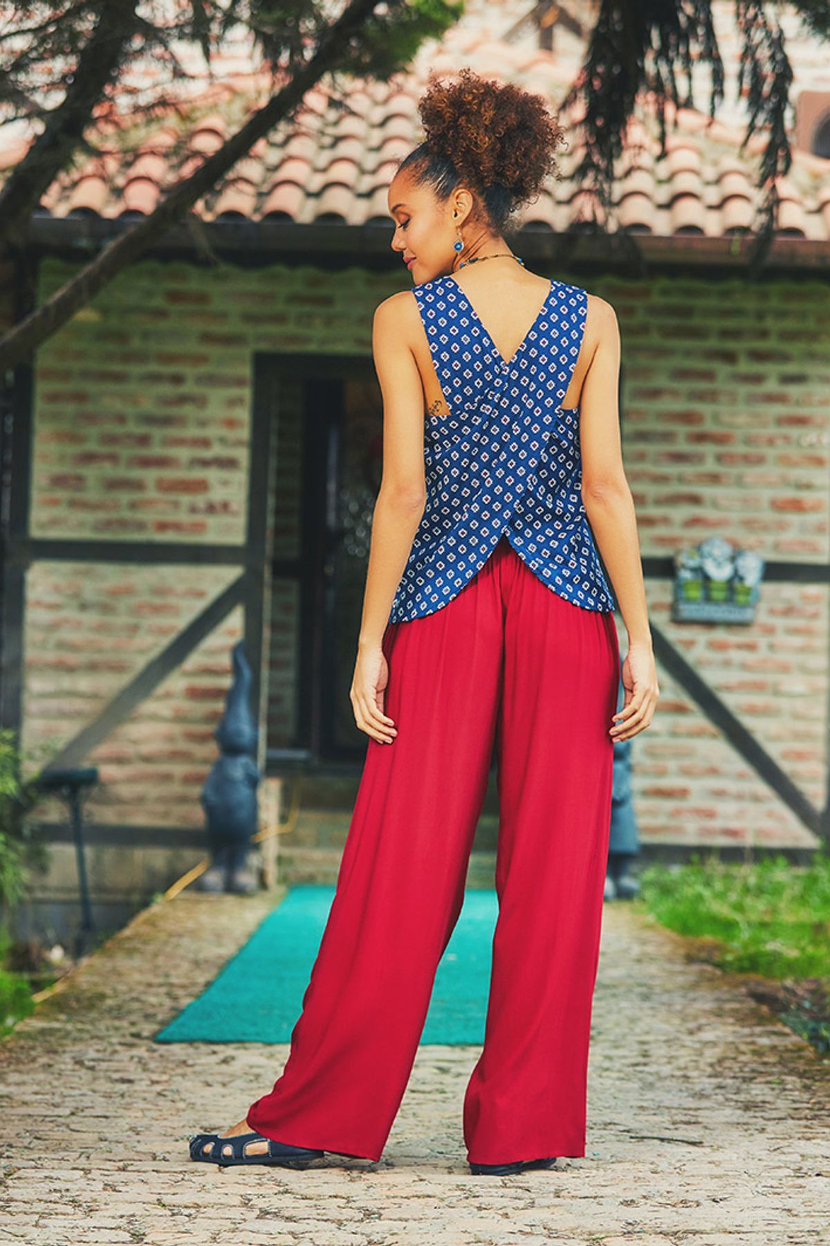 Loose Fit Pants Red