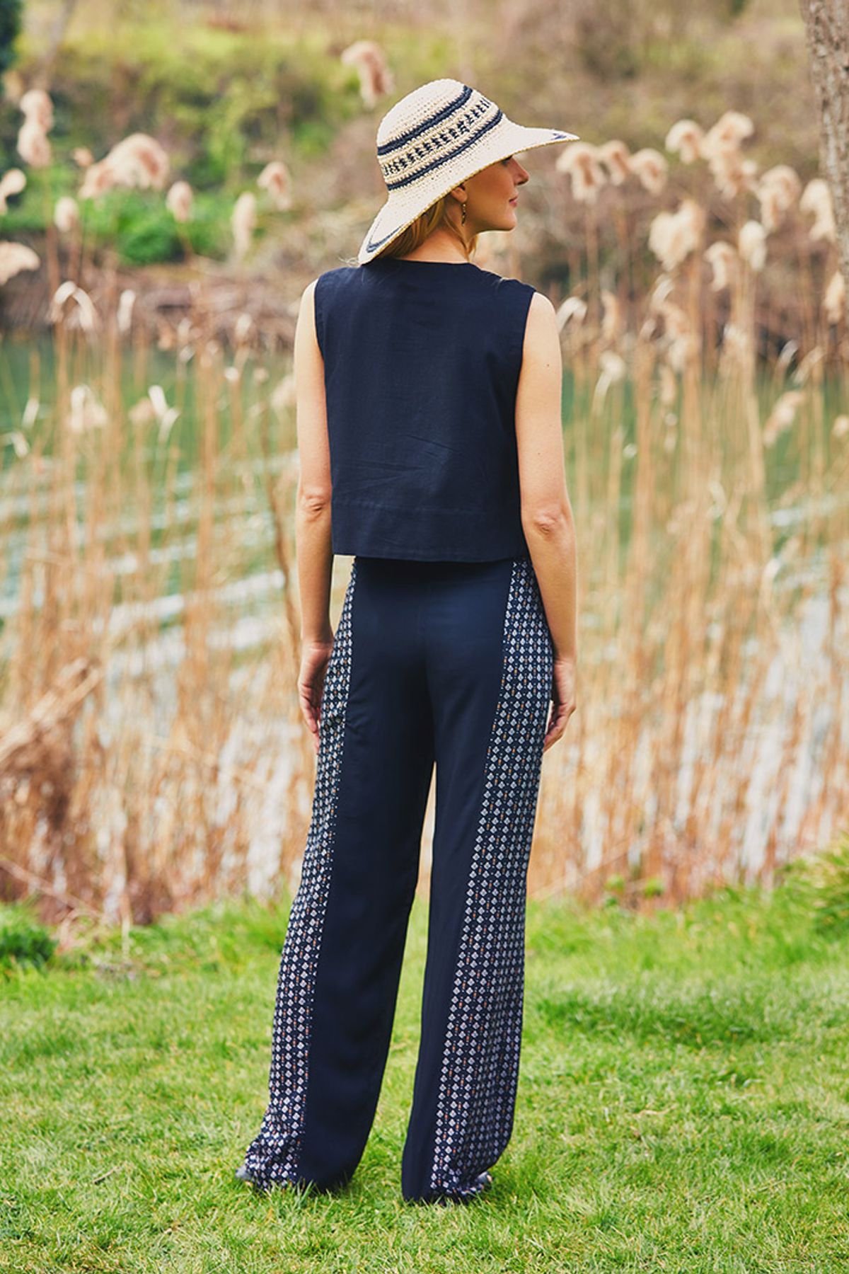 Tie Waist Pants Black