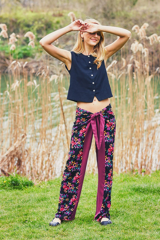 Tie Waist Pants Purple