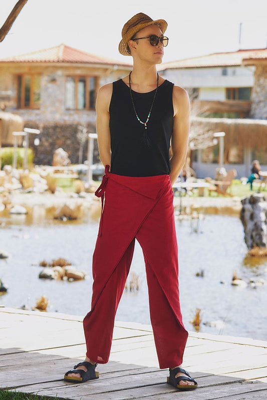 Wrap Pants Red