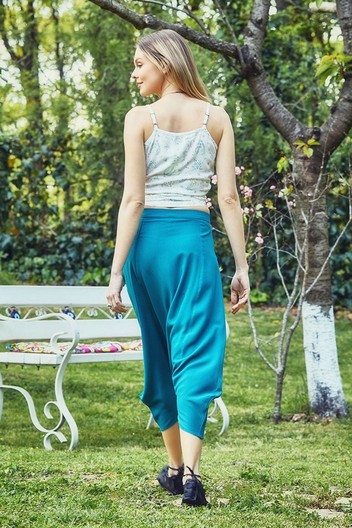 Short Harem Pants Turquoise