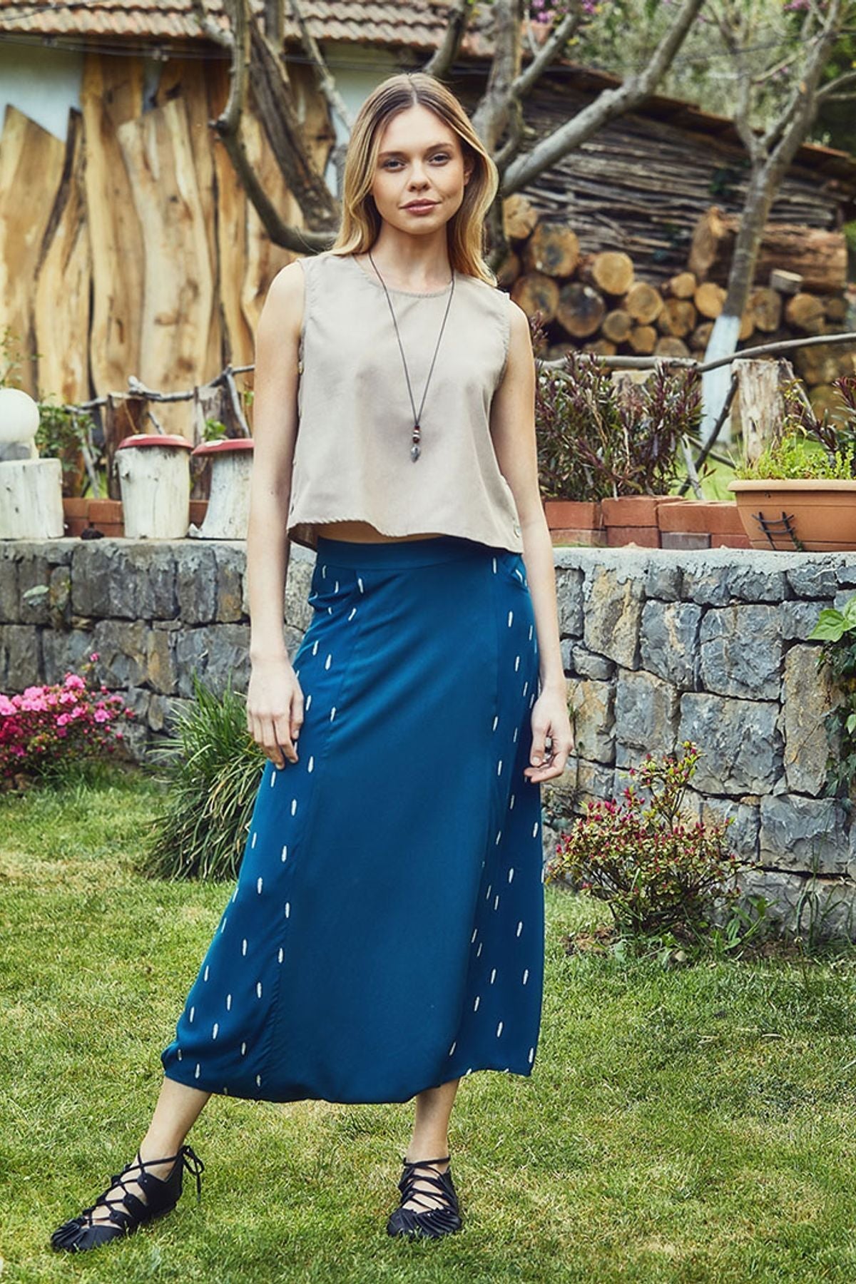 Patched Boho Harem Pants Turquoise