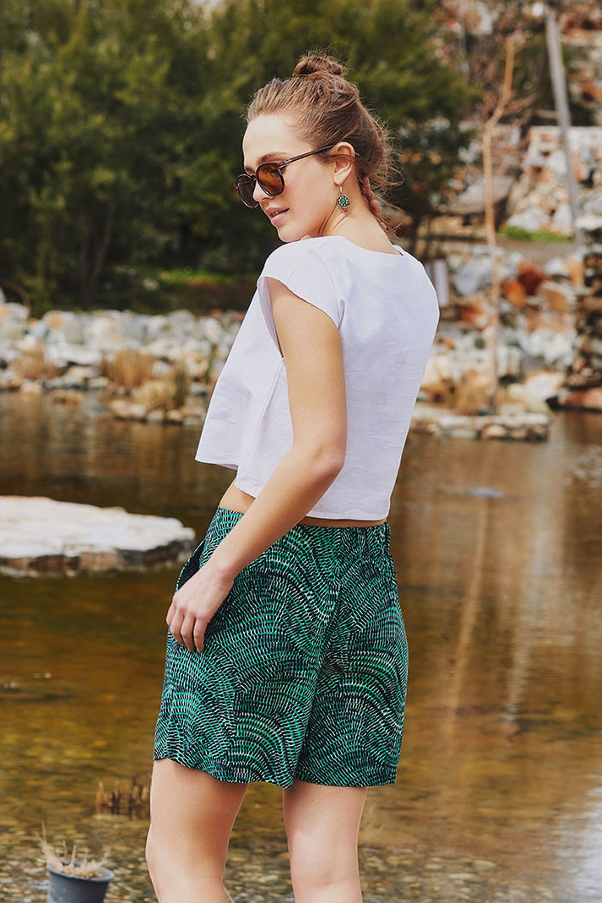 Women's Bohemian Summer Shorts Green