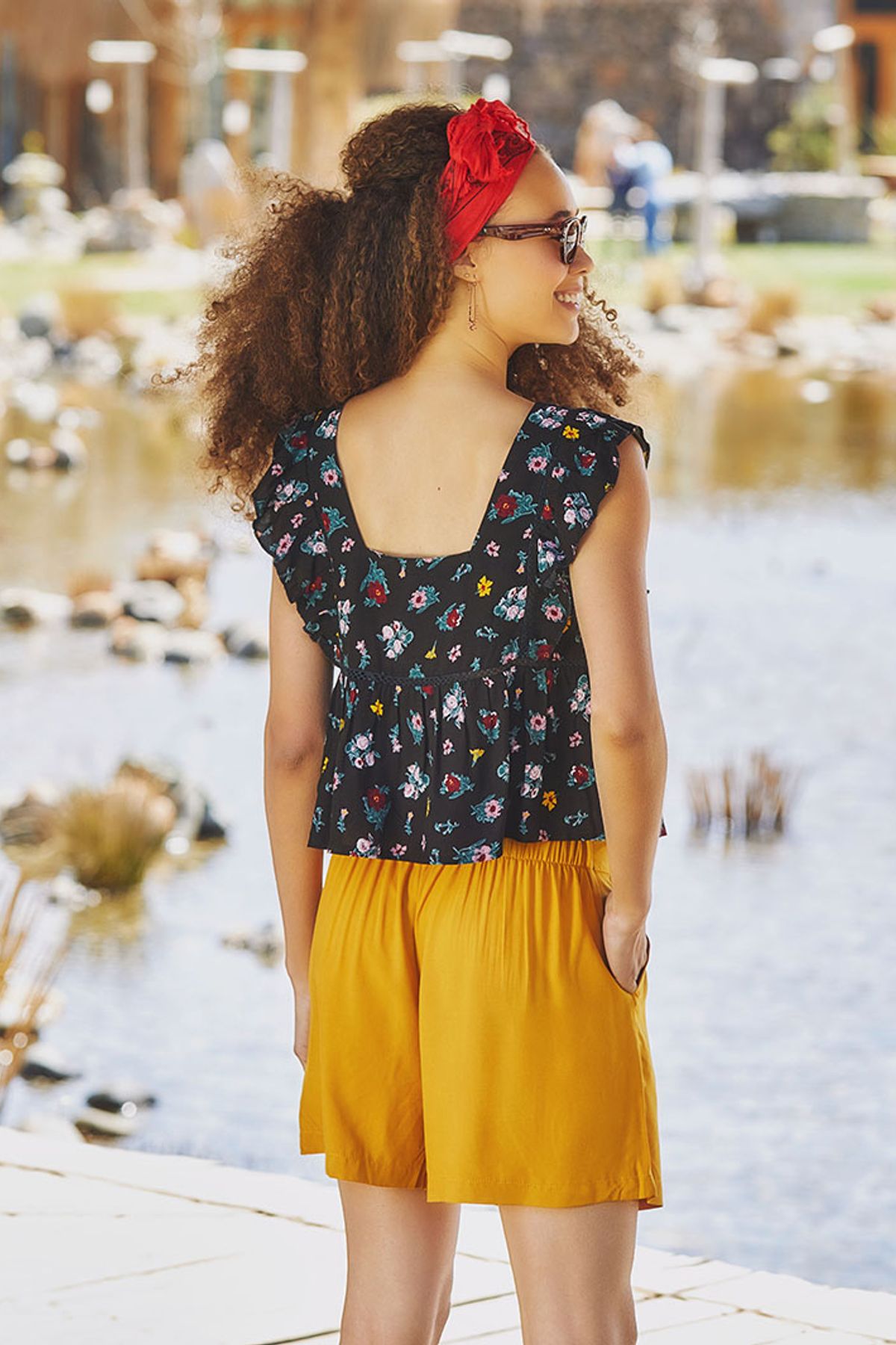 Women's Bohemian Summer Shorts Yellow