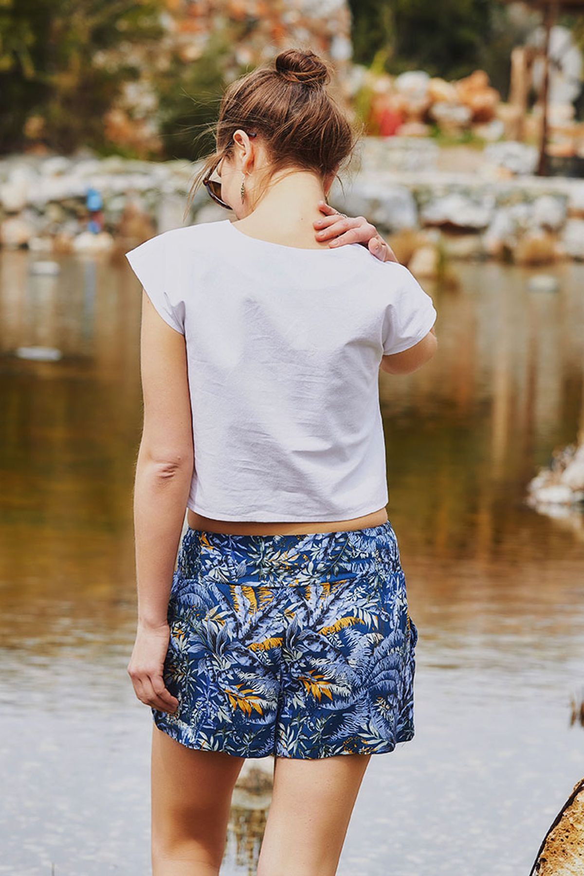Boho Style Women's Summer Shorts Blue