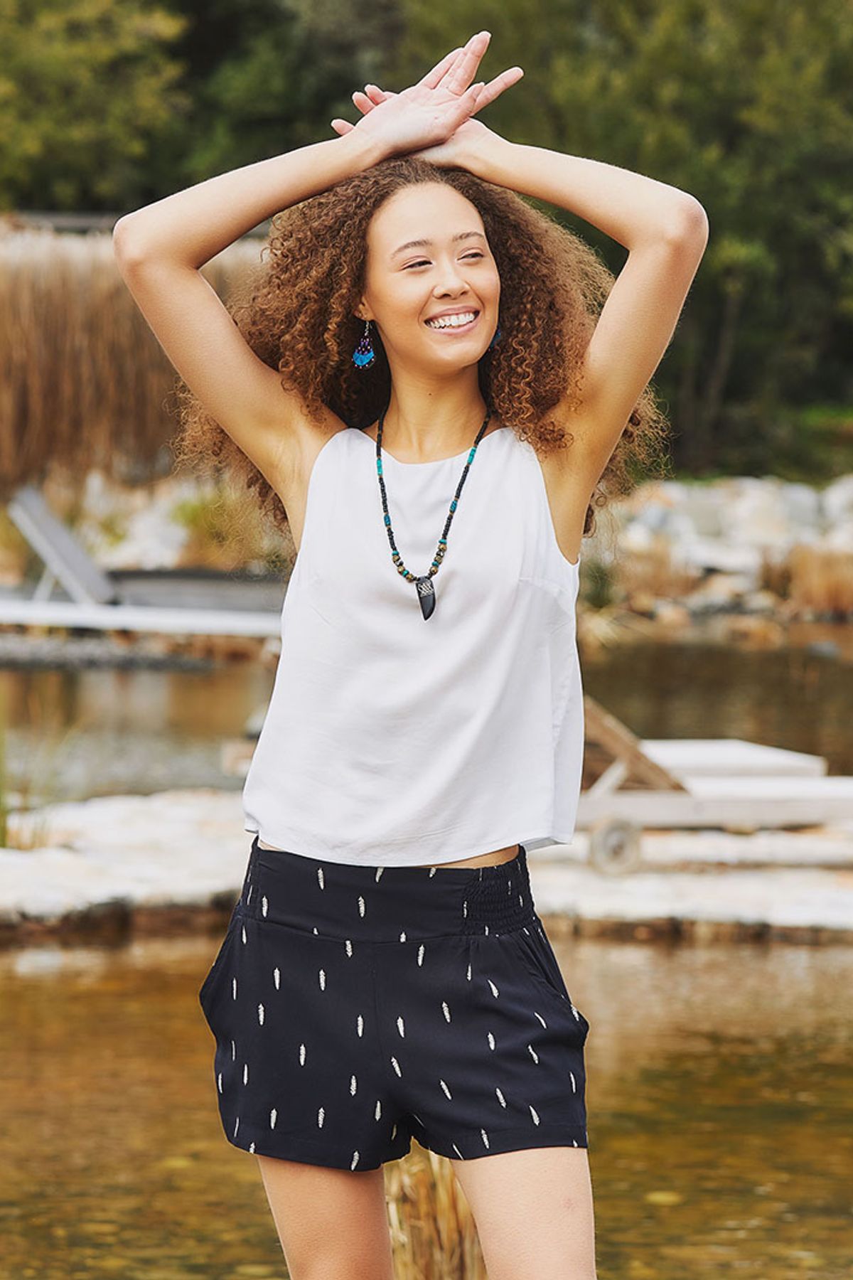 Boho Style Women's Summer Shorts Black