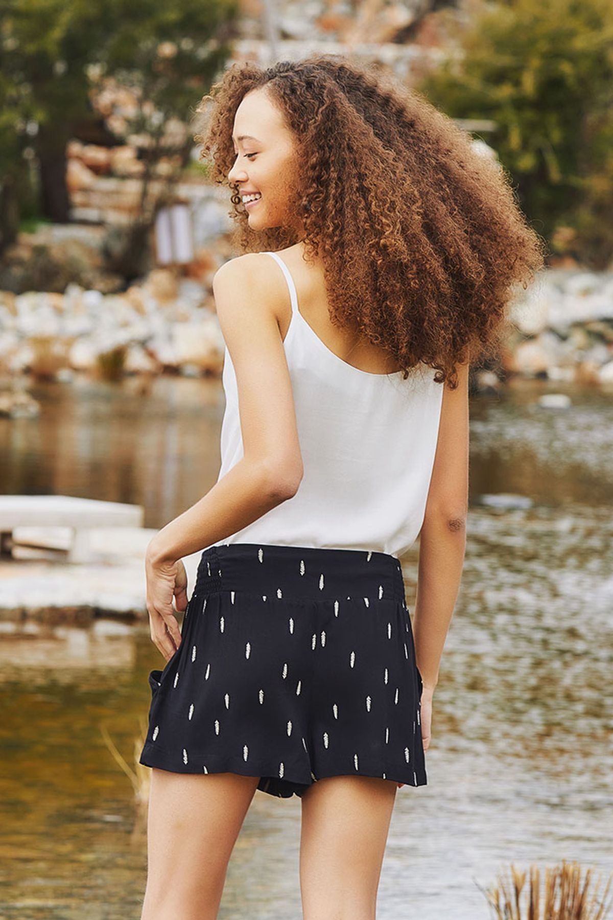 Boho Style Women's Summer Shorts Black