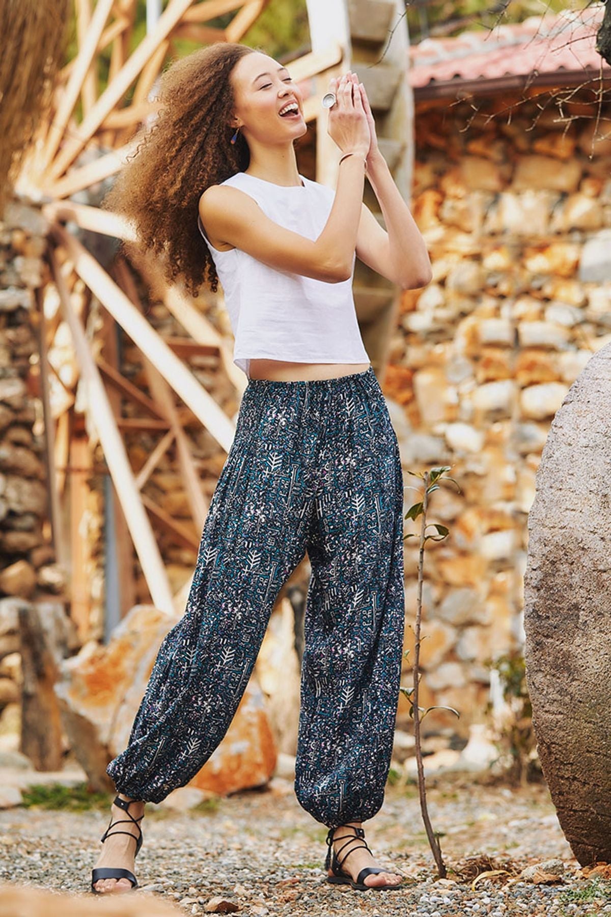 Bohemian Harem Pants for Women Turquoise