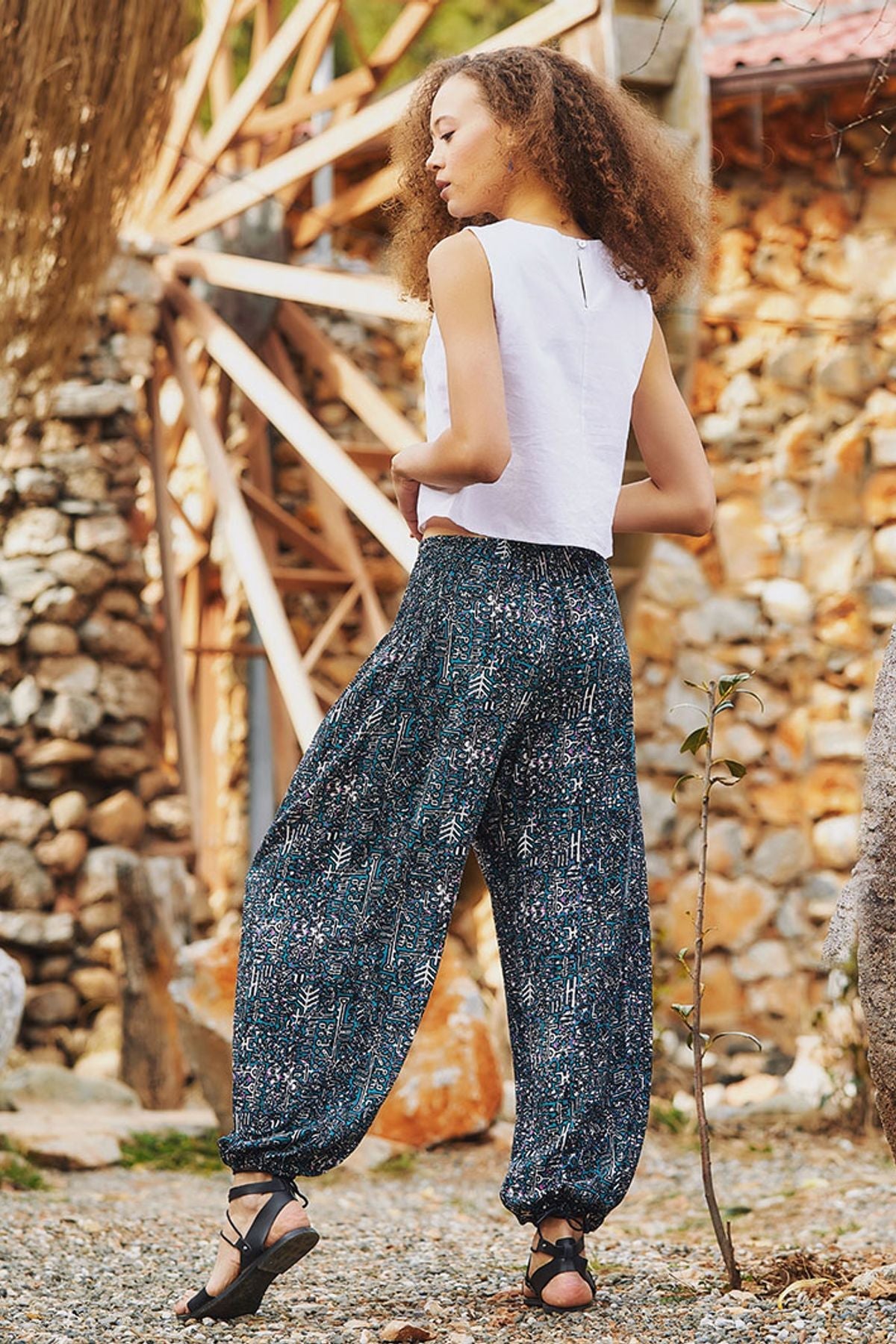 Bohemian Harem Pants for Women Turquoise