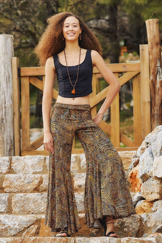 Low Waist Palazzo Pants Yellow