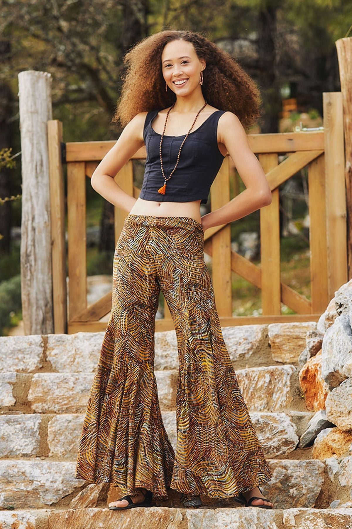 Low Waist Palazzo Pants Yellow