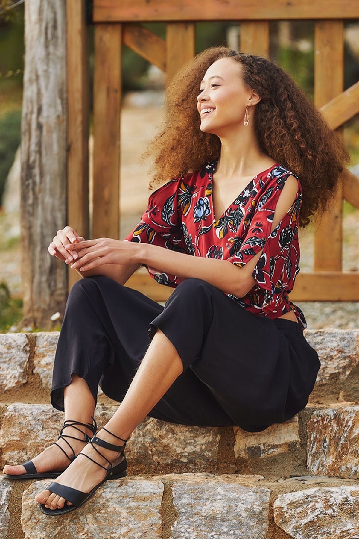 Women's Harem Pants with Pocket Black