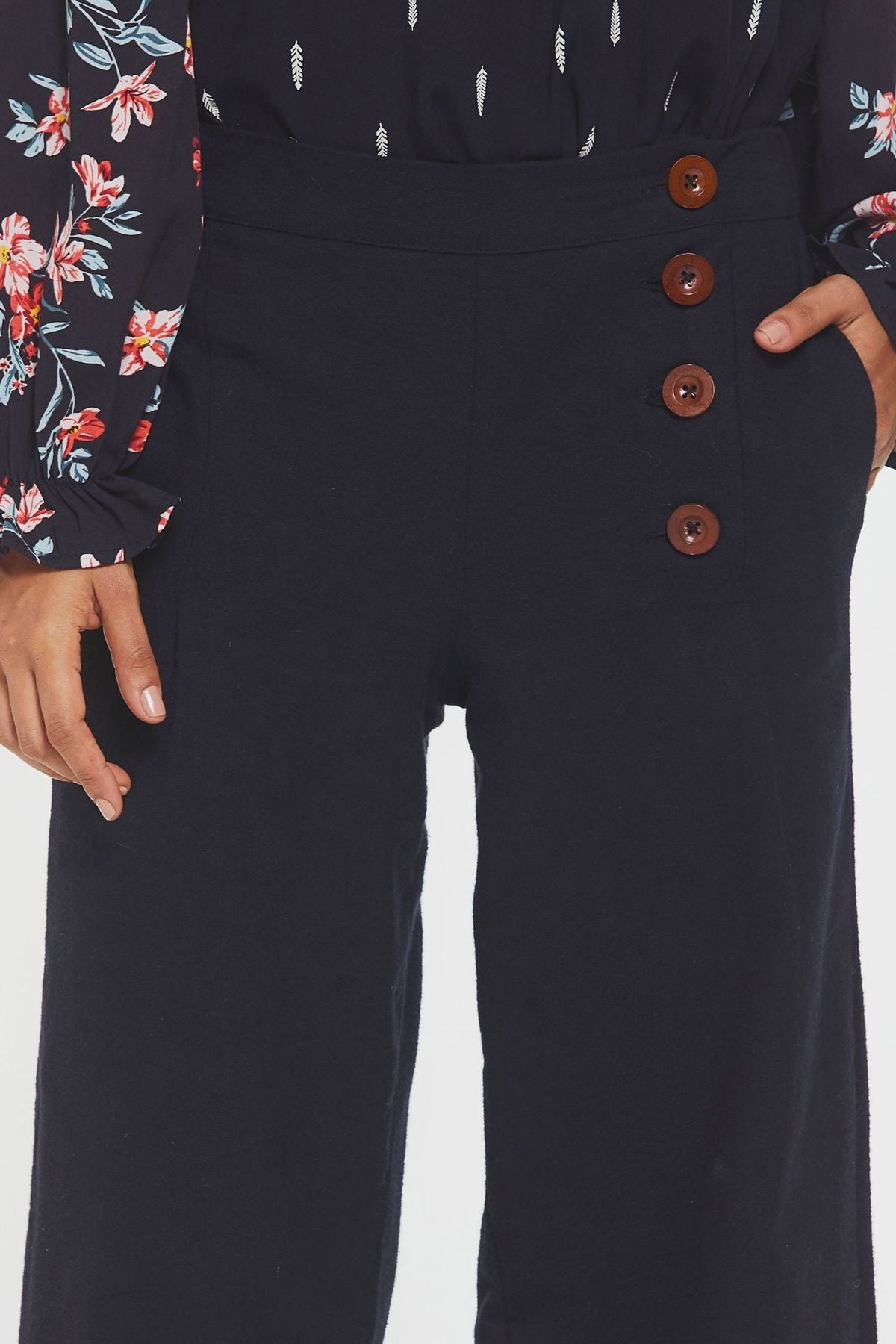 Women's Wide Leg Boho Pants Black
