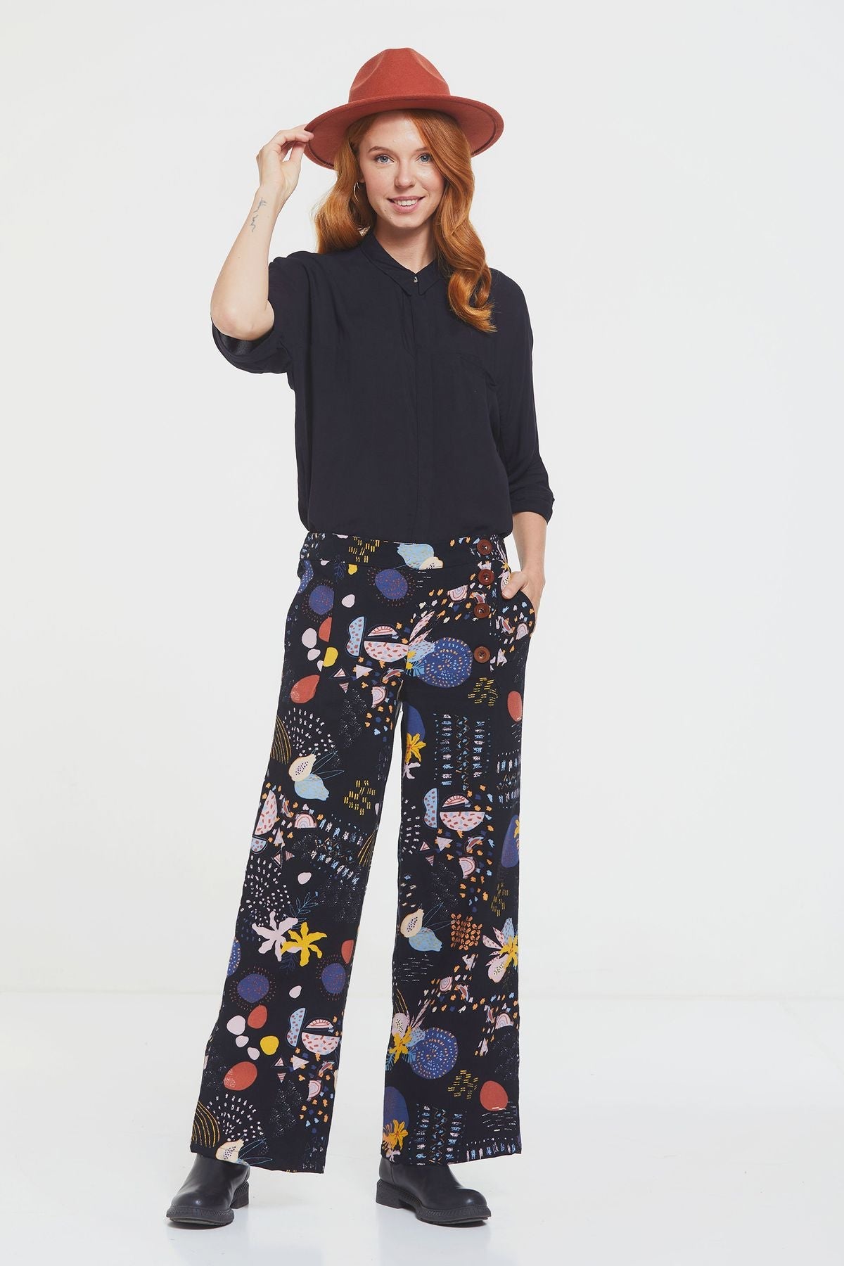 Women's Wide Leg Boho Pants Multi