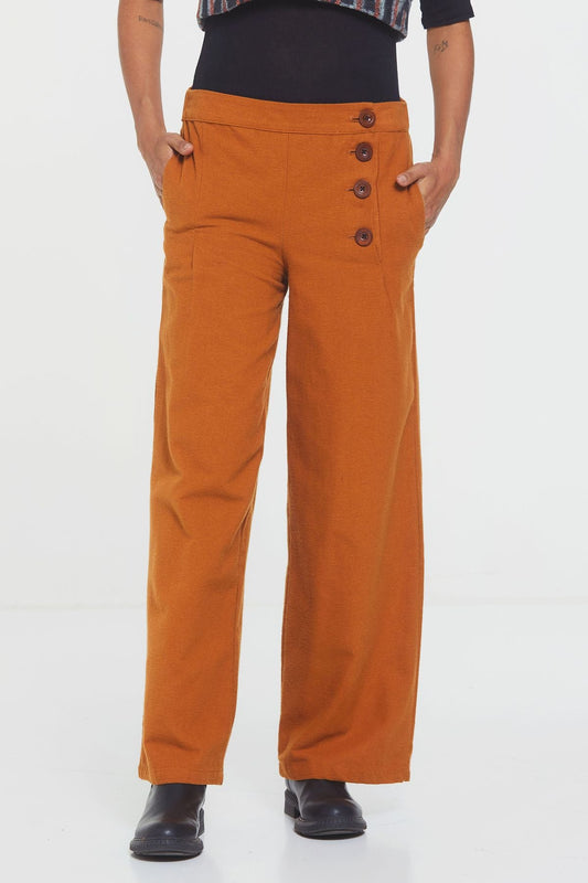 Women's Wide Leg Boho Pants Yellow