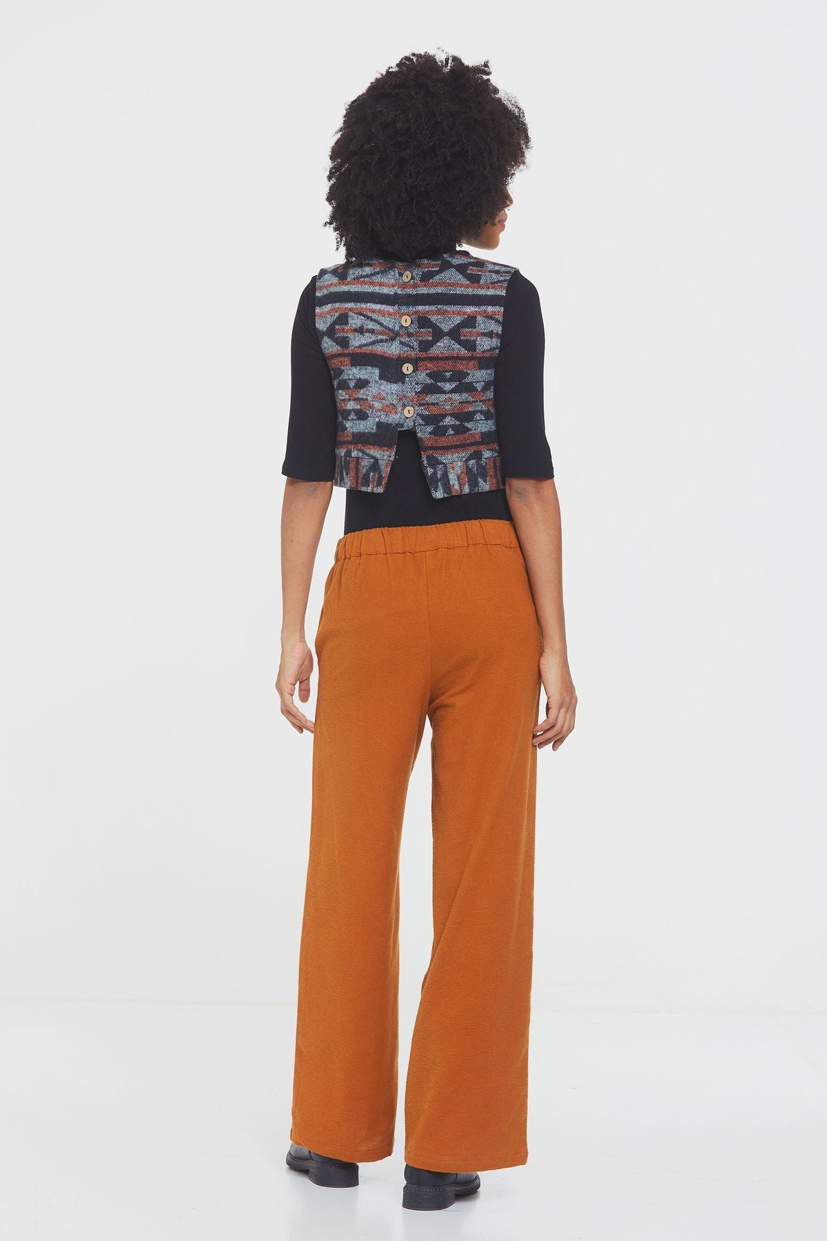 Women's Wide Leg Boho Pants Yellow