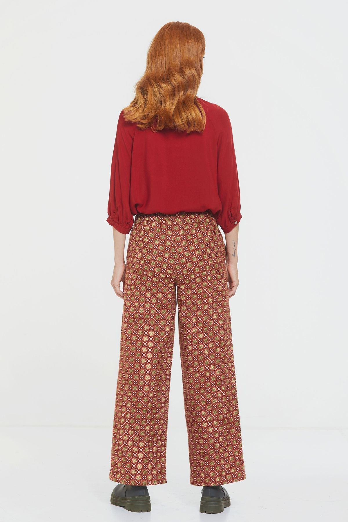 Women's Wide Leg Boho Pants Brown