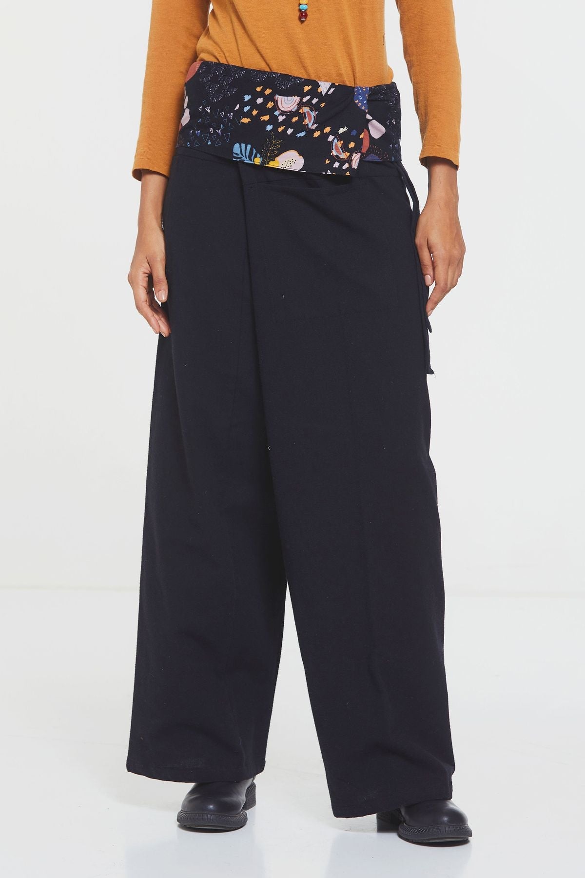 Unisex Warm Thai Fisherman Pants Black